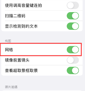 廊坊苹果手机维修网点分享iPhone如何开启九宫格构图功能 