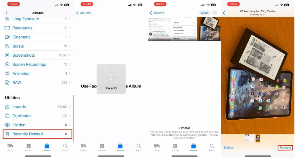 廊坊苹果14维修分享 iPhone14 上恢复已删除的照片 