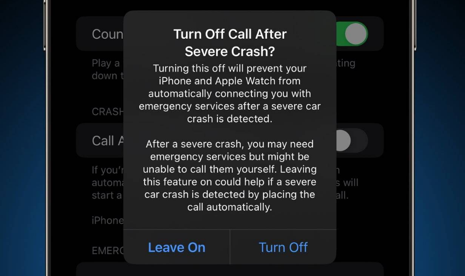 廊坊苹果14维修分享 iPhone 14 和 Apple Watch 上关闭崩溃检测 