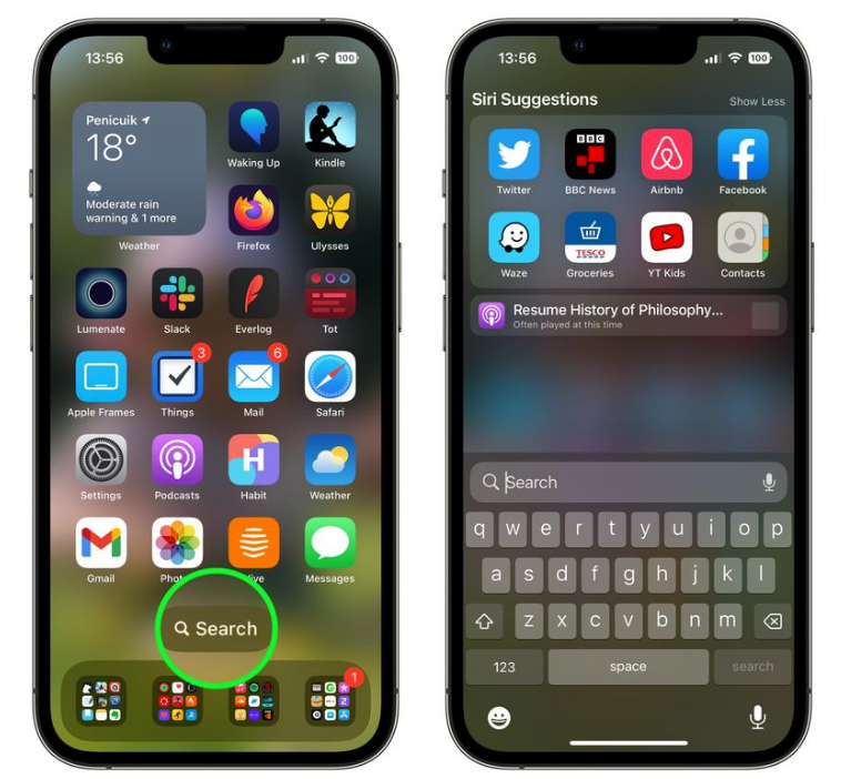 廊坊苹果手机维修分享升级到 iOS 16 后，如何删除主屏幕上的搜索按钮 