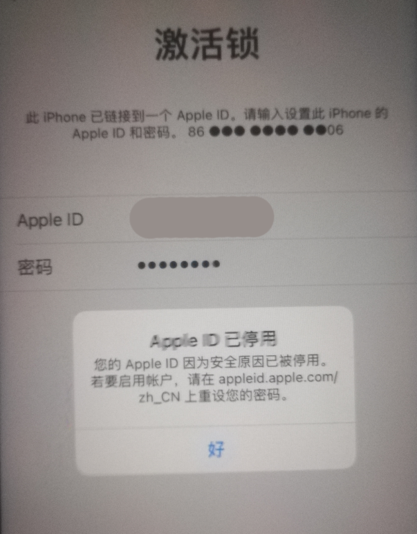 廊坊苹果手机维修分享iPhone 12 出现提示“Apple ID 已停用”怎么办 