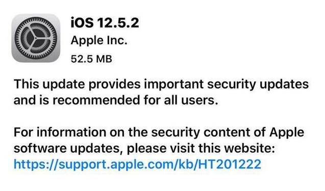 廊坊苹果手机维修分享iOS12.5.2发布，建议所有老苹果用户安装 